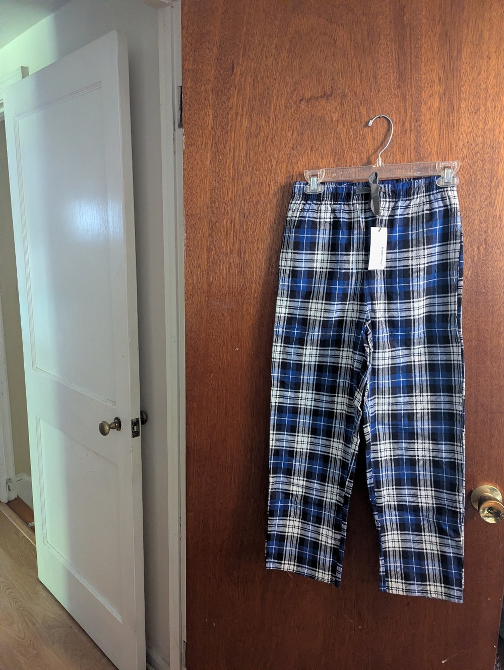 Kids Blue & Black Plaid Lounge Pants